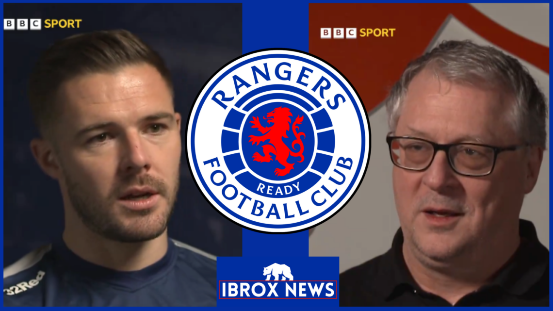 Jack Butland and BBC Sport Tom English Rangers badge
