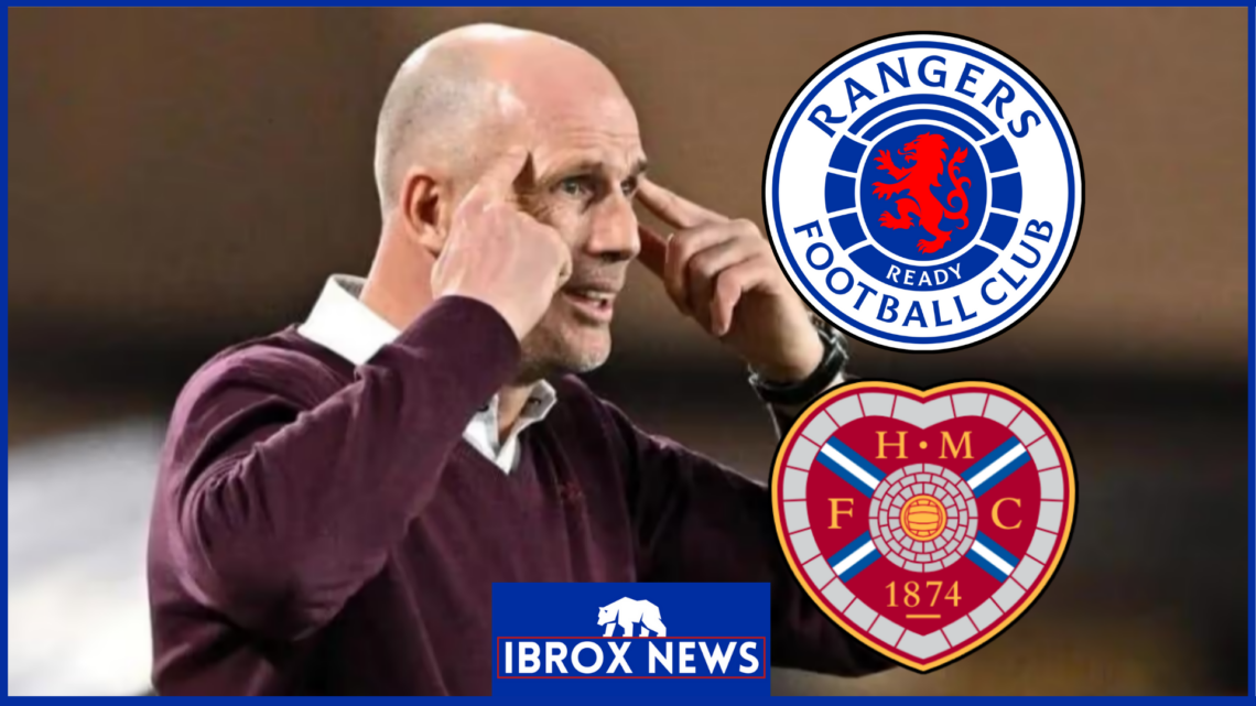 Philippe Clement with Rangers and Hearts badges