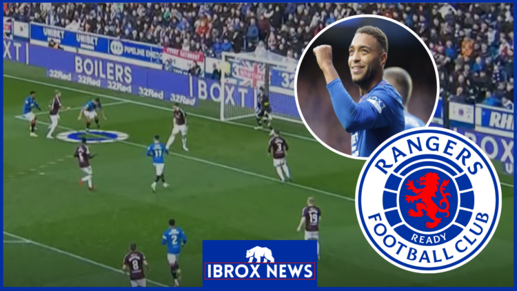Rangers v Hearts, Cyriel Dessers scores at Ibrox