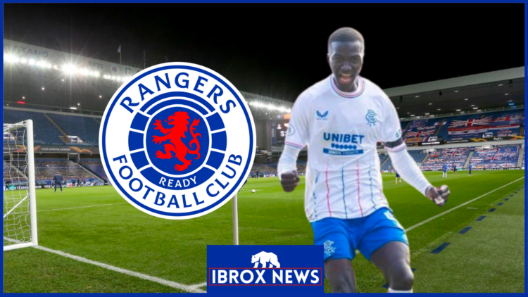 Rangers badge and Mohamed Diomande