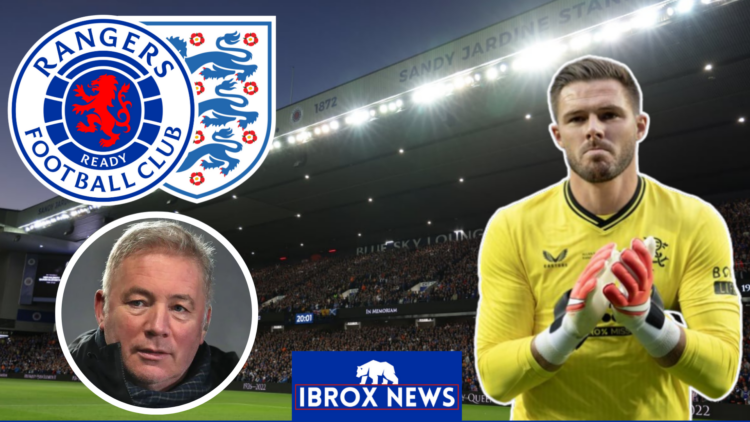 Jack Butland and Ally McCoist with Rangers and England badges