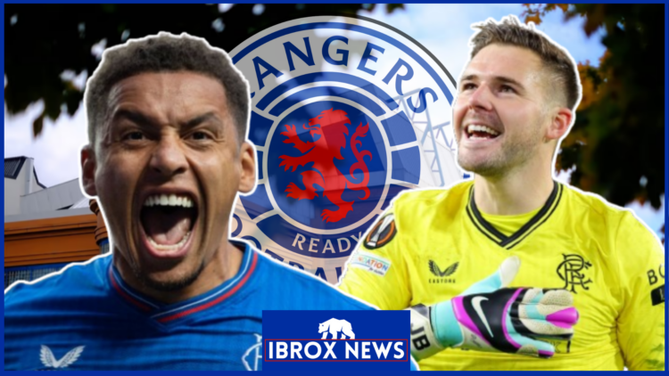 James Tavernier Jack Butland Rangers logo Ibrox