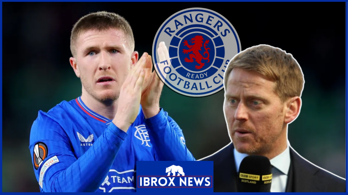 John Lundstram and Michael Stewart Rangers badge