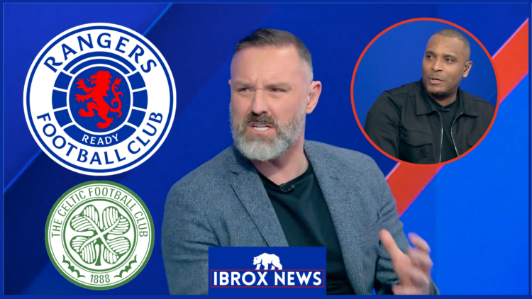 Kris Boyd, Clinton Morrison, Rangers and Celtic crests