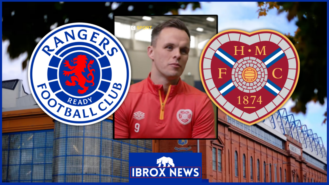 Lawrence Shankland Ibrox Rangers and Hearts logos