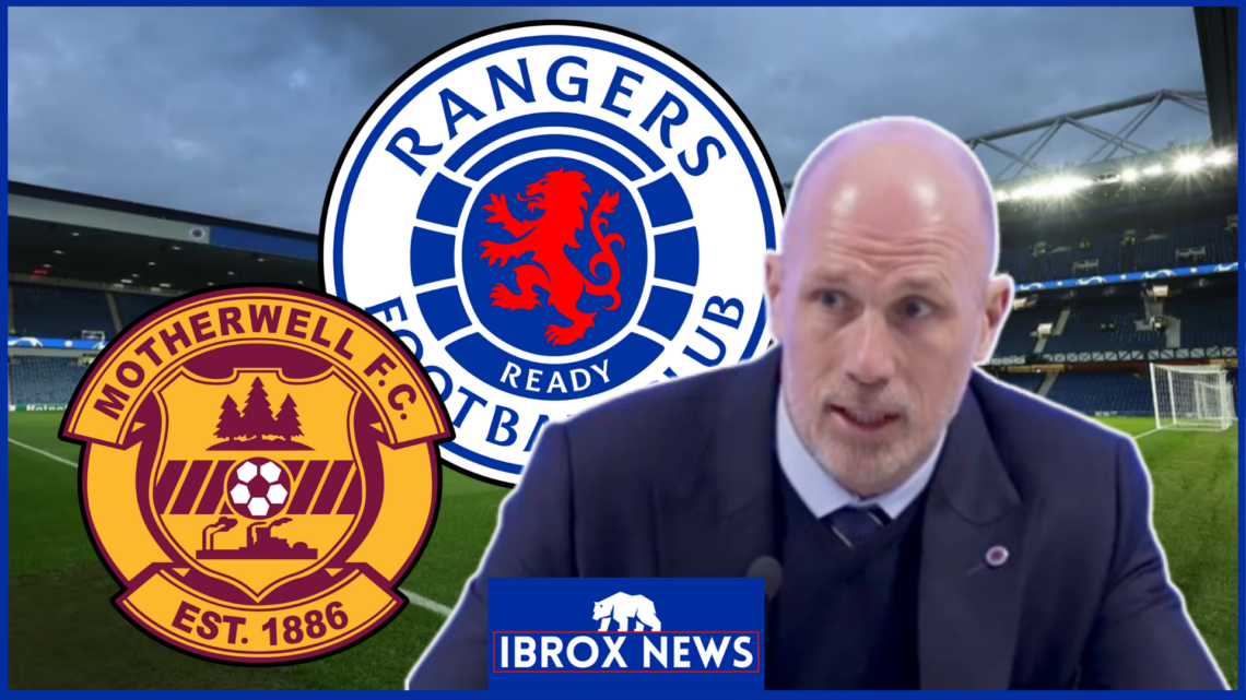 Philippe Clement at Ibrox Rangers and Motherwell logos