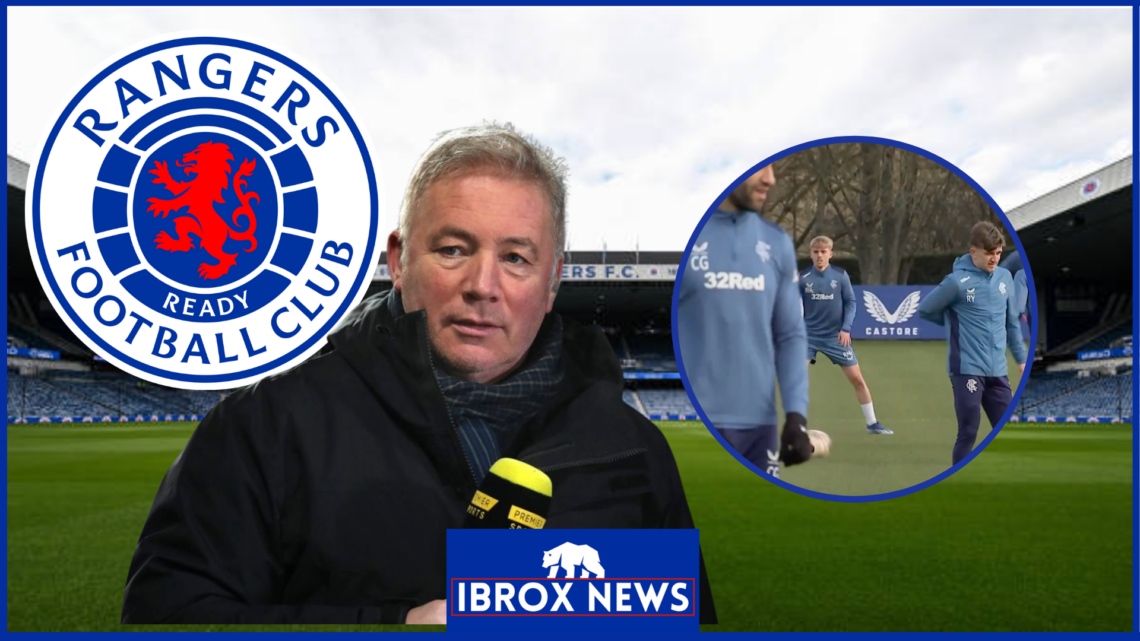 Ally McCoist, Ross McCausland and Rangers crest