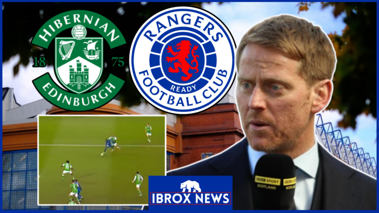 Michael Stewart Rangers and Hibs logos penalty
