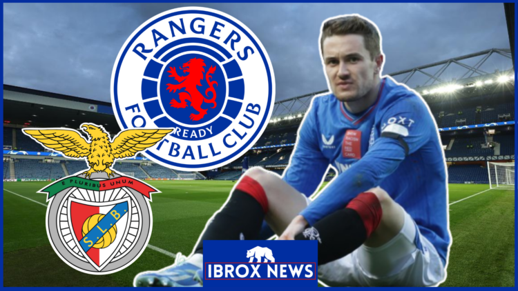 Scott Wright Ibrox Rangers Benfica logos