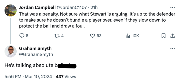 Graham Smyth comment on Michael Stewart and Rangers