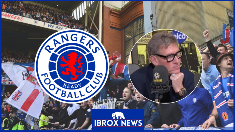 Rangers badge Simon Jordan and Ibrox