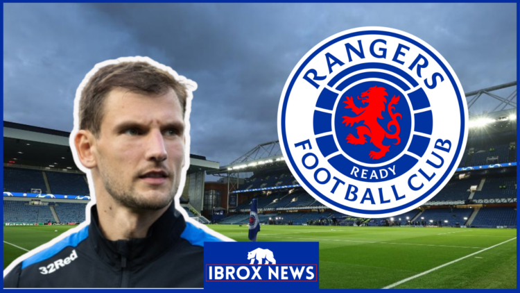 Borna Barisic and Rangers badge
