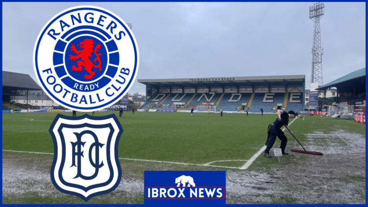 Dens Park pitch ahead of Dundee v Rangers