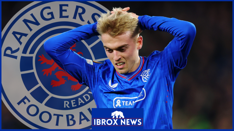 Ross McCausland and Rangers badge.