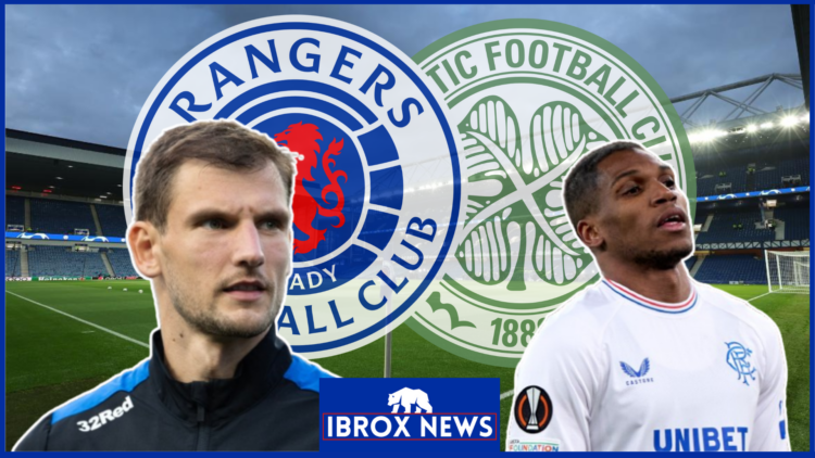 Borna Barisic and Dujon Sterling in Rangers v Celtic