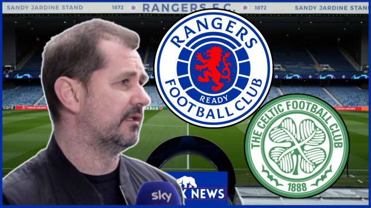 Jackie McNamara on Sky Sports, Rangers and Celtic logos