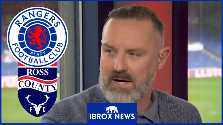 Kris Boyd on Sky Sports with Rangers and Ross County badges