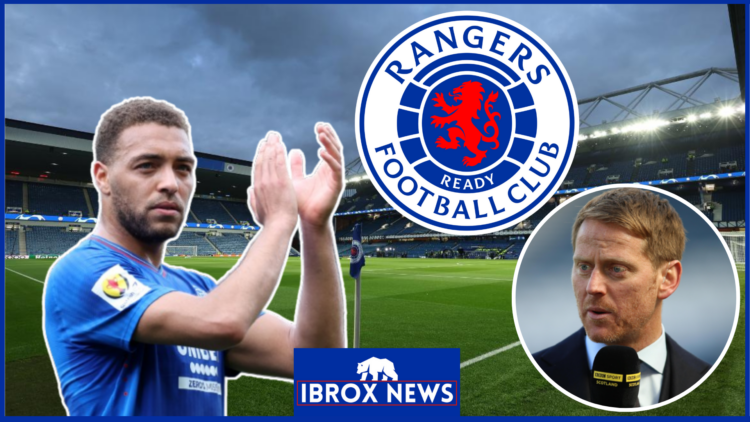 Michael Stewart, Cyriel Dessers, Rangers badge, Ibrox