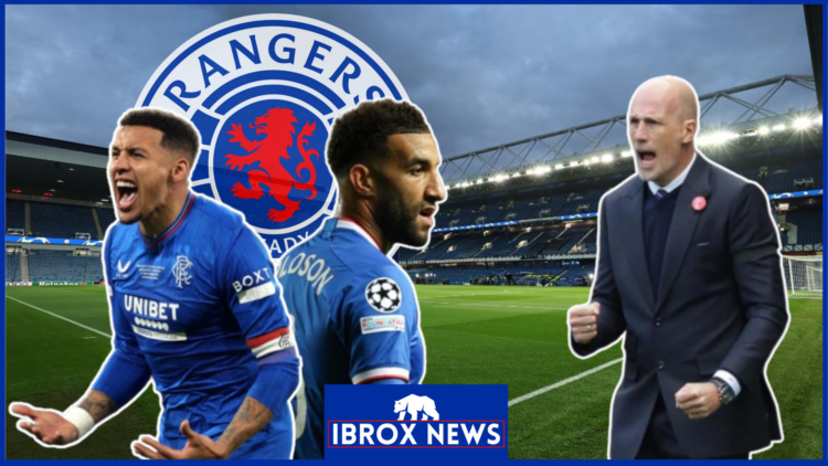Philippe Clement, James Tavernier and Connor Goldson at Rangers