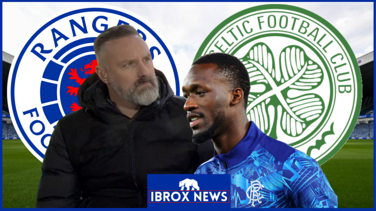 Kris Boyd, Abdallah Sima, Rangers and Celtic crests