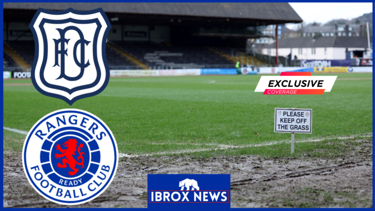 Dundee badge, Rangers badge, Dens Park waterlogged