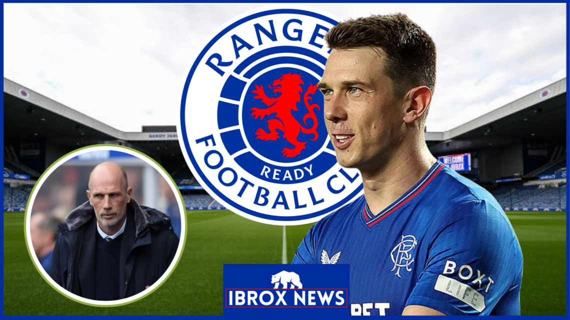 Ryan Jack, Rangers crest and Philippe Clement