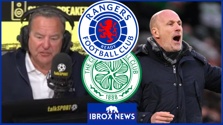 Jeff Stelling, Philippe Clement, Rangers badge, Celtic badge
