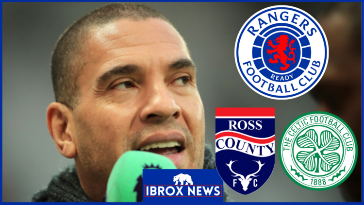 Stan Collymore, Rangers badge, Celtic badge, Ross County badge
