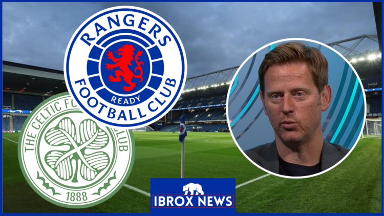 Michael Stewart, Rangers badge, Celtic badge, Ibrox