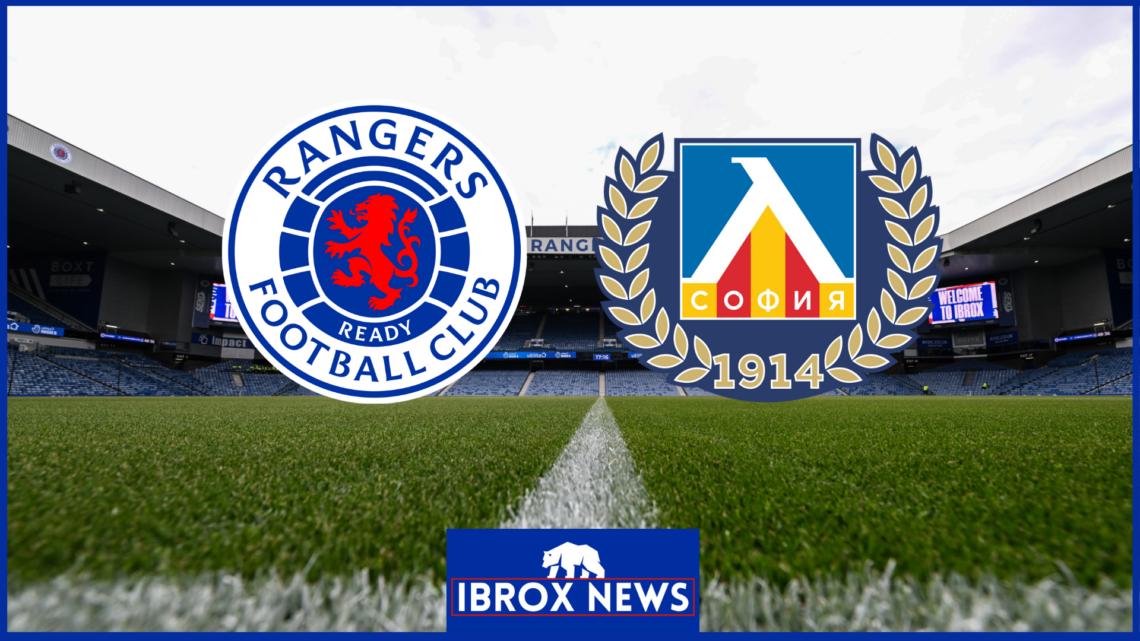 Rangers badge, Levski Sofia badge, Jose Cordoba, Ibrox