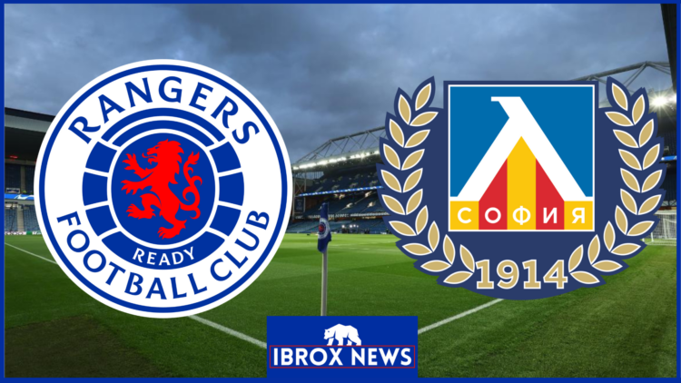 Rangers badge, Levski Sofia badge, Jose Cordoba, Ibrox