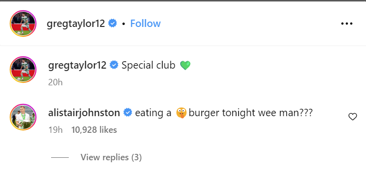 Greg Taylor Instagram post