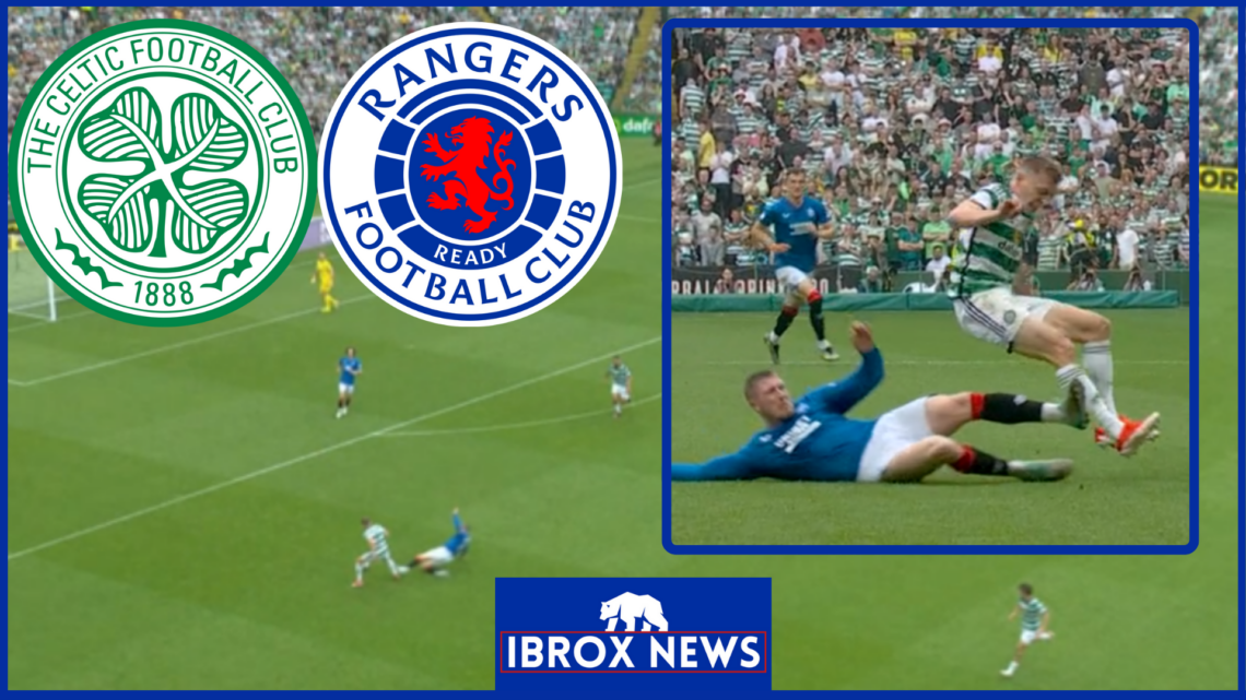Celtic badge, Rangers badge, John Lundstram tackle
