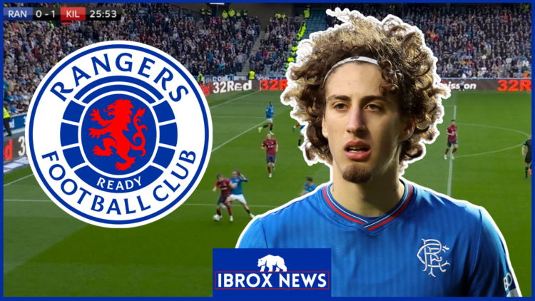 Rangers forward Fabio Silva commits foul v Kilmarnock