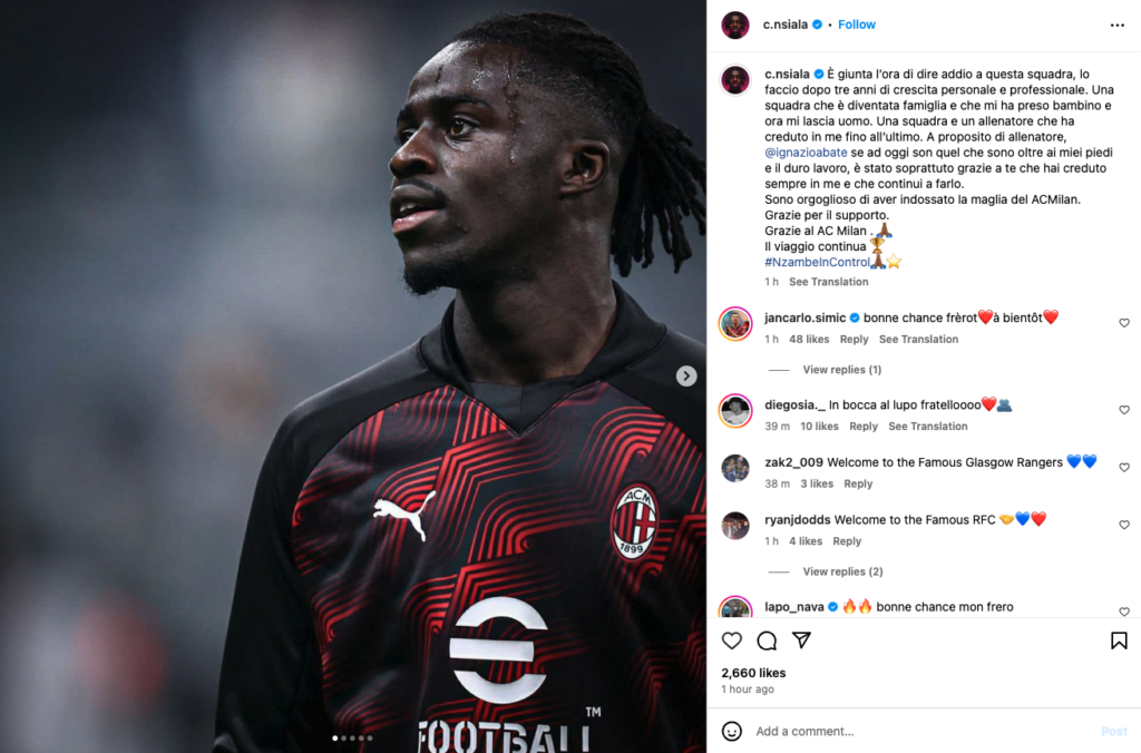 Clinton Nsiala Instagram Rangers