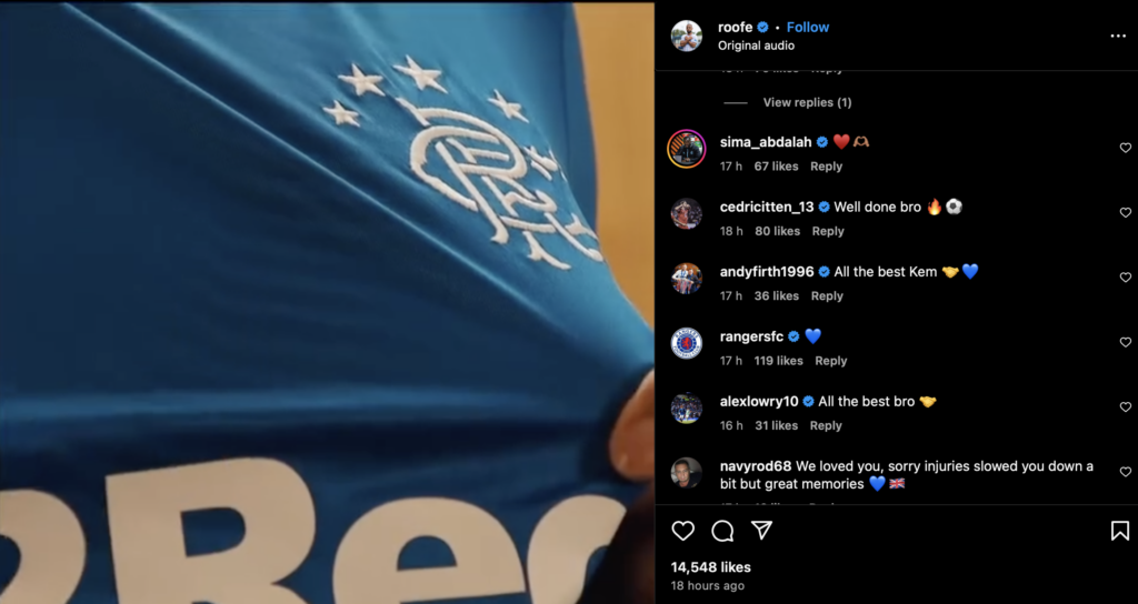 Rangers Kemar Roofe Abdallah Sima