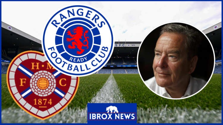 Jeff Stelling, Rangers badge, Hearts badge
