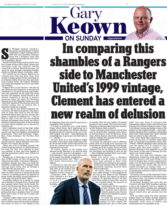 Gary Keown, Rangers, Danilo, Scottish Mail on Sunday