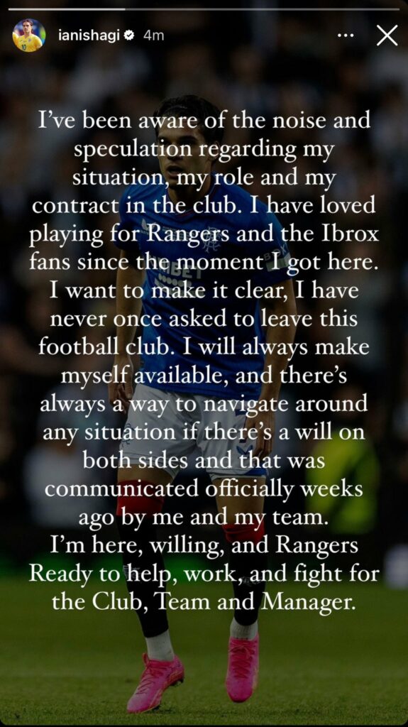 Ianis Hagi Rangers Instagram
