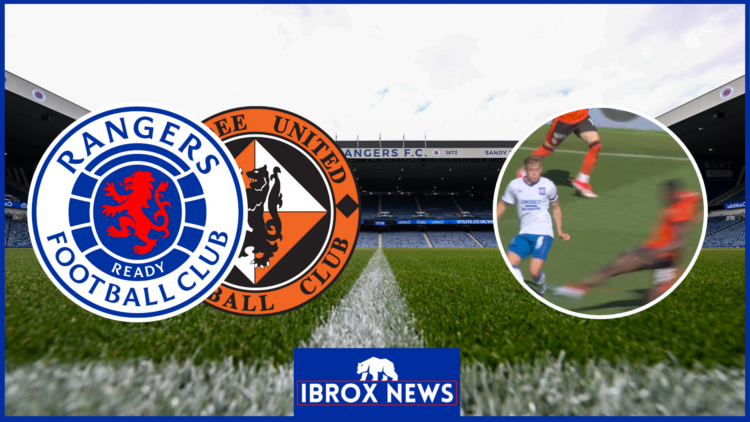 Rangers badge, Dundee United badge, Emmanuel Adegboyega, Connor Barron