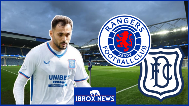 Nedim Bajrami, Rangers badge, Dundee badge