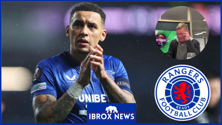 Rangers player James Tavernier and Keith Jackson