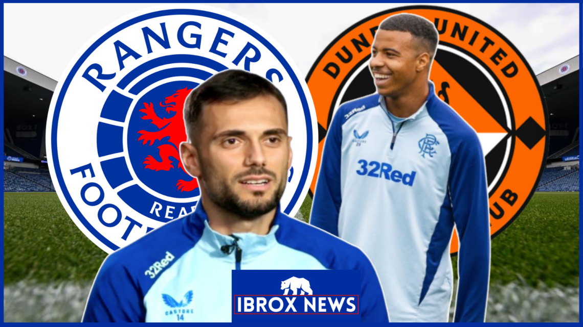 Rangers Nedim Bajrami Hamza Igamane Dundee United