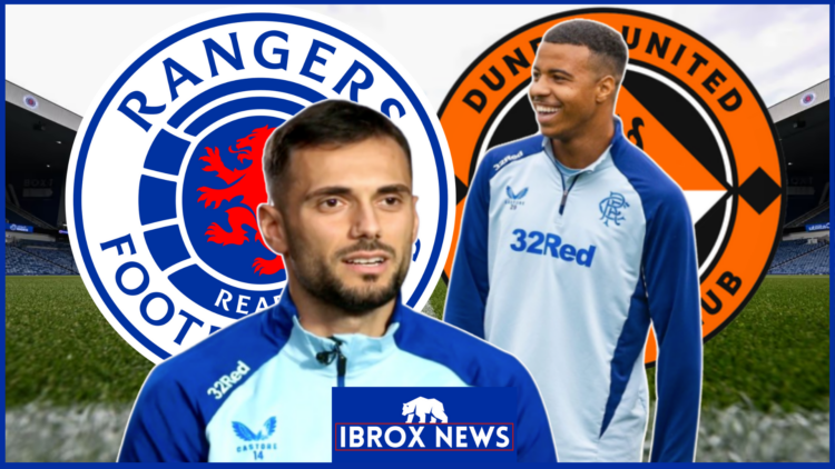 Rangers Nedim Bajrami Hamza Igamane Dundee United