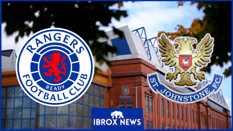 Rangers badge, St Johnstone badge, Ibrox