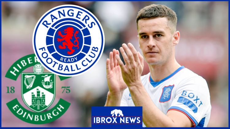 Tom Lawrence, Rangers badge, Hibernian badge
