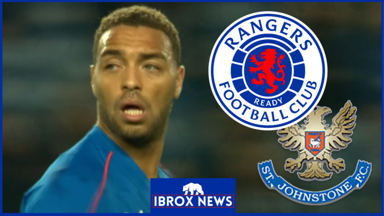 Cyriel Dessers, Rangers badge, St Johnstone badge