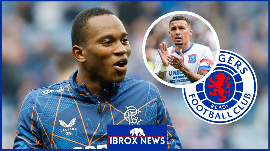 Neraysho Kasanwirjo, James Tavernier, Rangers badge