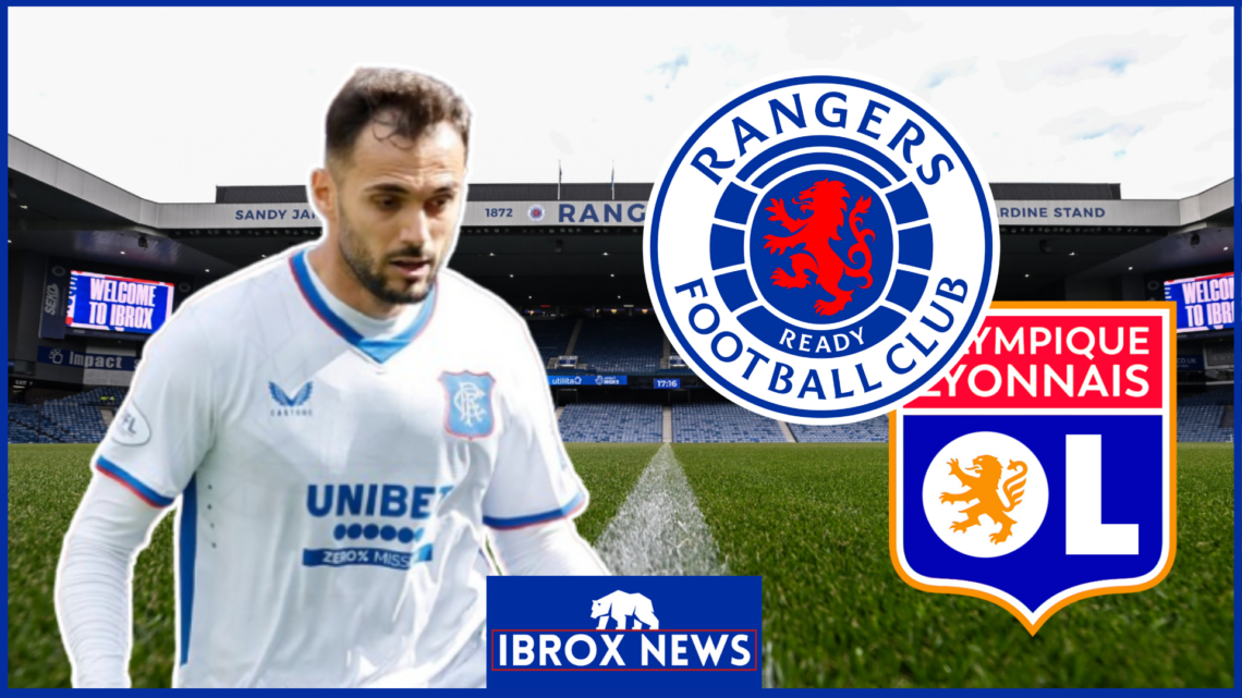 Nedim Bajrami, Rangers badge, Lyon badge