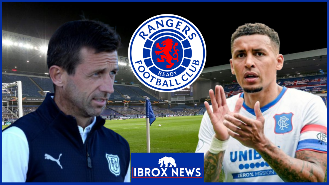Neil McCann, James Tavernier, Rangers badge